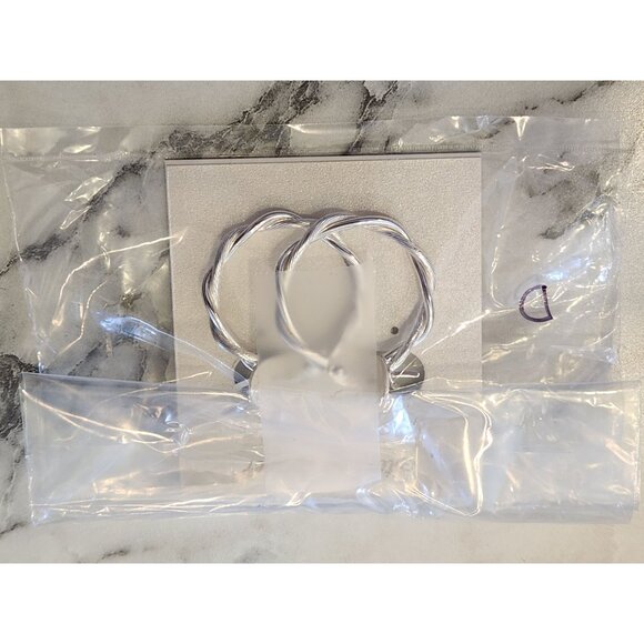 Sterling Silver Braided Hoop Earrings - Picture 2 of 5